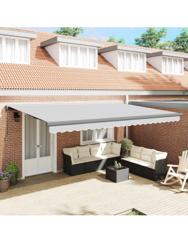 | Tenda Retrattile | Grigio 400 × 300 cm Poliestere e Alluminio