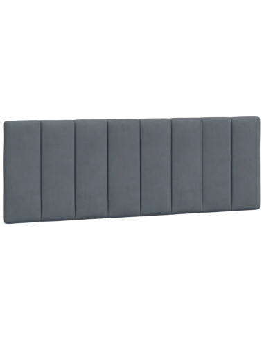 Cuscino Testiera Hanko Grigio Scuro 137 cm in Velluto