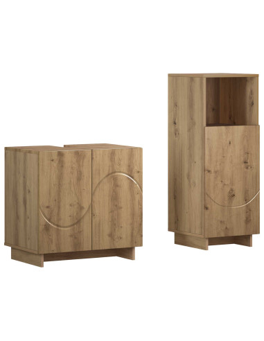 Set mobili da bagno 2 pz Rovere Artigianale