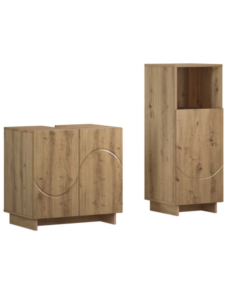 Set mobili da bagno 2 pz Rovere Artigianale