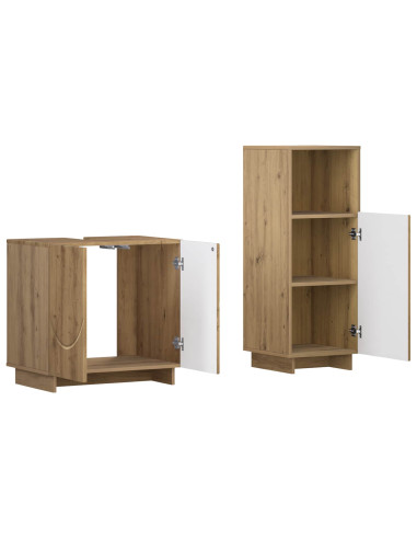 Set mobili da bagno 2 pz Rovere Artigianale
