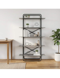 Libreria 5 livelli 100 x 35 x 175,5 cm PB Sonoma grigio