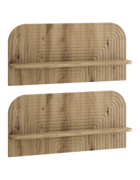 Scaffale da parete 2 pz Rovere Artigianale