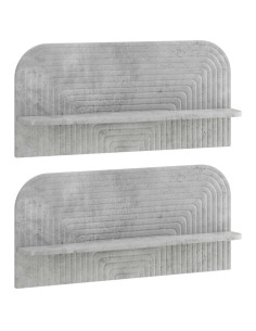 Scaffale da parete 2 pz Grigio Cemento 80,5 x 13,5 x 37,5 cm