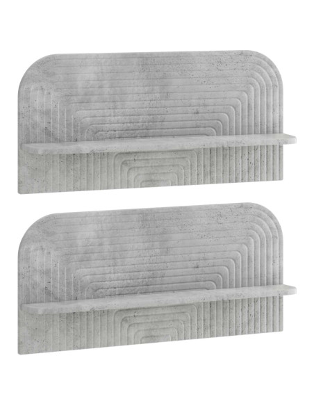 Scaffale da parete 2 pz Grigio Cemento 80,5 x 13,5 x 37,5 cm