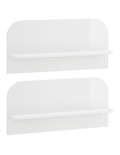 Scaffale da parete 2 pz Bianco Lucido 80.5 x 13.5 x 37.5 cm