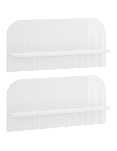 Scaffale da parete 2 pz Bianco Lucido 80.5 x 13.5 x 37.5 cm