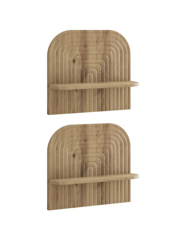 Scaffale da parete 2 pz Rovere Artigianale 41 x 13.5 x 37.5 cm