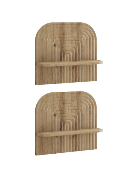 Scaffale da parete 2 pz Rovere Artigianale 41 x 13.5 x 37.5 cm