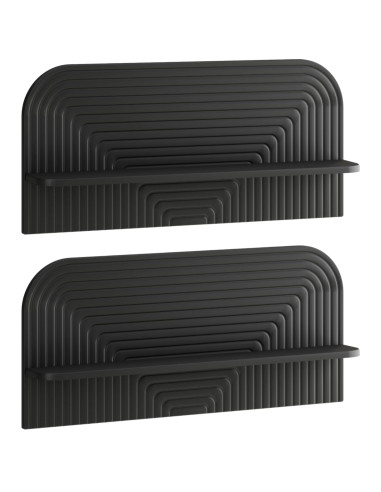 Scaffale da parete 2 pz Nero 80,5 x 13,5 x 37,5 cm