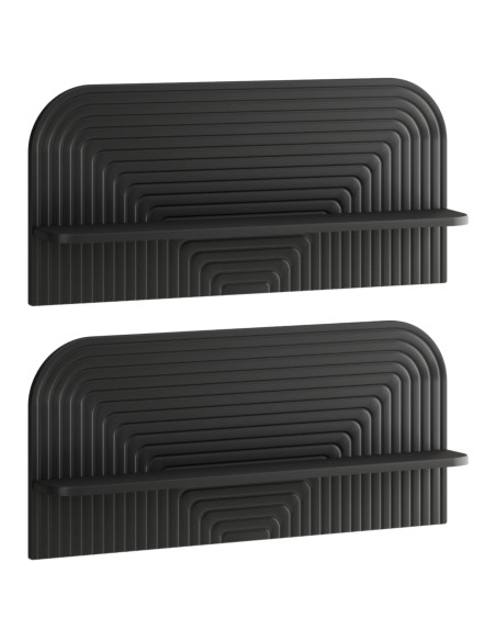 Scaffale da parete 2 pz Nero 80,5 x 13,5 x 37,5 cm