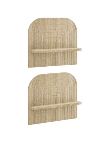 Scaffale da parete 2 pz Rovere Sonoma 41 x 13,5 x 37,5 cm