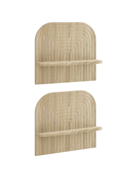 Scaffale da parete 2 pz Rovere Sonoma 41 x 13,5 x 37,5 cm
