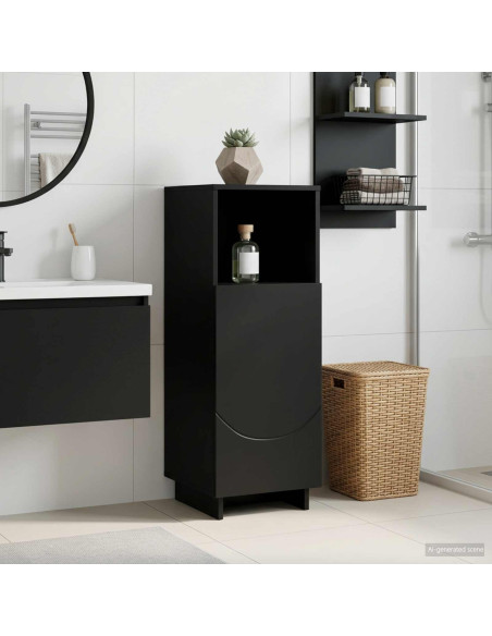 Mobile bagno Nero 36,5 x 38 x 95 cm Legno ingegnerizzato
