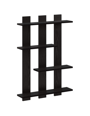 Scaffale da parete Rovere Nero 61 x 13,5 x 88 cm
