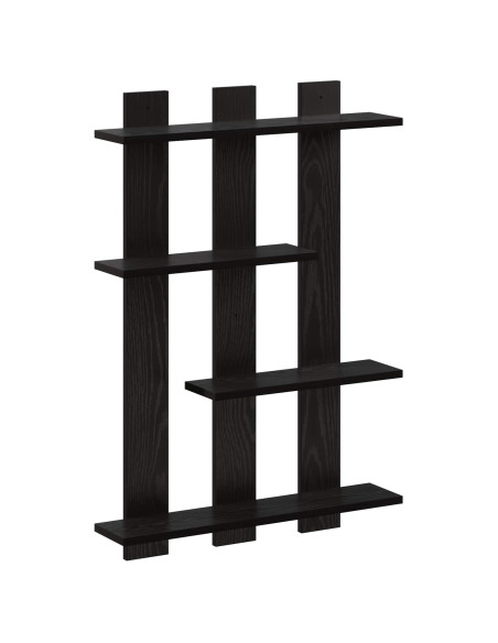 Scaffale da parete Rovere Nero 61 x 13,5 x 88 cm