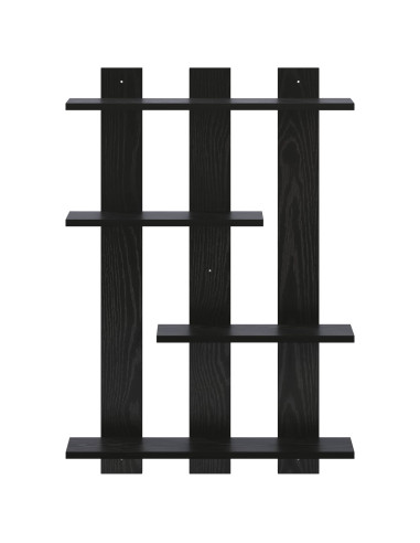Scaffale da parete Rovere Nero 61 x 13,5 x 88 cm