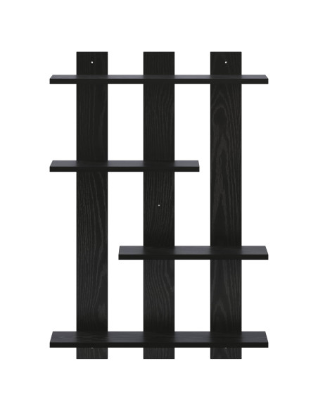 Scaffale da parete Rovere Nero 61 x 13,5 x 88 cm