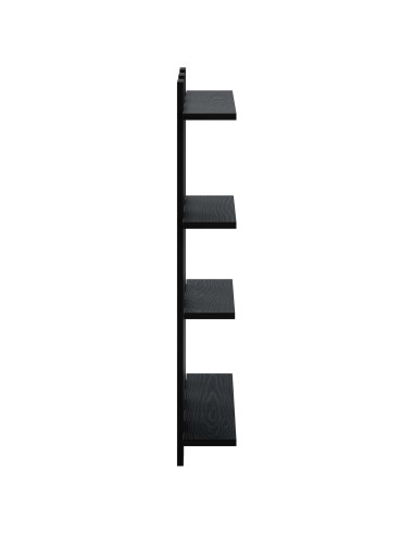 Scaffale da parete Rovere Nero 61 x 13,5 x 88 cm