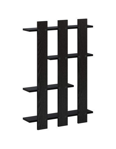Scaffale da parete Rovere Nero 61 x 13,5 x 88 cm