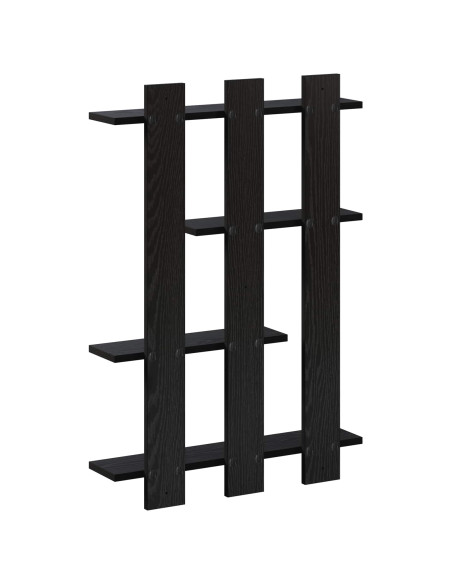 Scaffale da parete Rovere Nero 61 x 13,5 x 88 cm