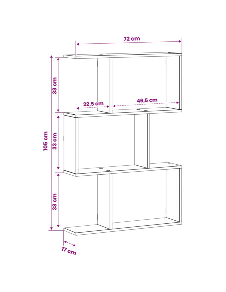 Scaffale da parete Bianco 72 x 17 x 105 cm Legno multistrato