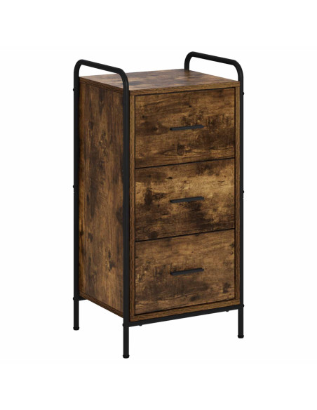 Credenza Rovere Fumo 97 x 33 x 81 cm Legno ingegnerizzato