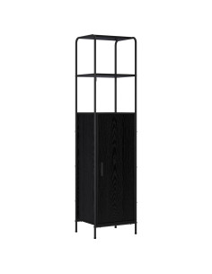 Credenza Rovere Nero 40 x 33 x 161 cm Legno ingegnerizzato