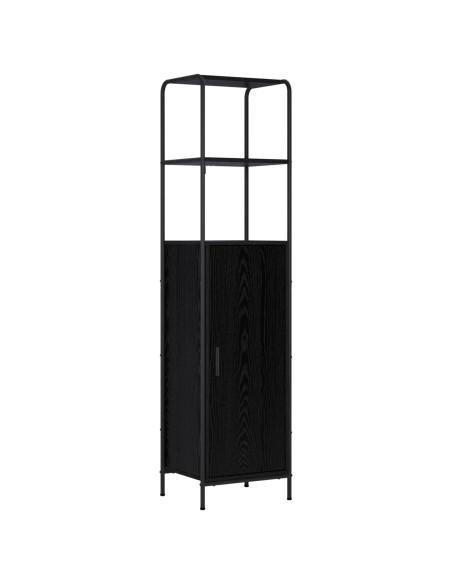Credenza Rovere Nero 40 x 33 x 161 cm Legno ingegnerizzato