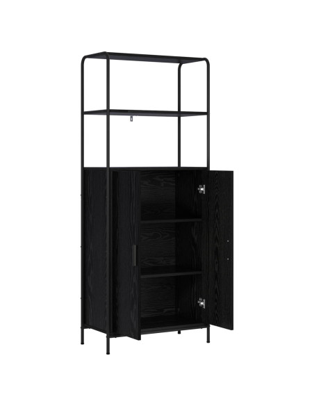 Credenza Rovere Nero 40 x 33 x 161 cm Legno ingegnerizzato