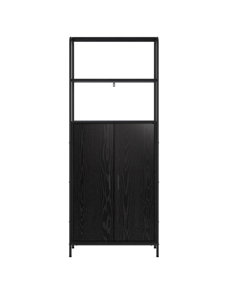 Credenza Rovere Nero 40 x 33 x 161 cm Legno ingegnerizzato