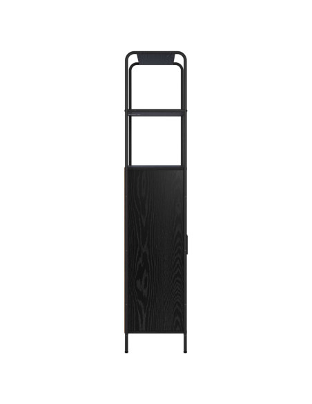 Credenza Rovere Nero 40 x 33 x 161 cm Legno ingegnerizzato