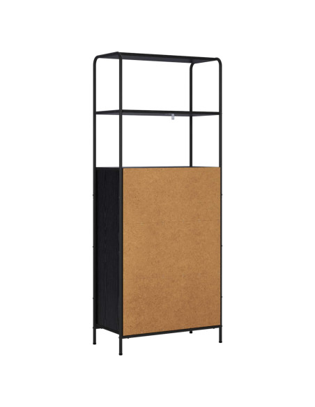 Credenza Rovere Nero 40 x 33 x 161 cm Legno ingegnerizzato