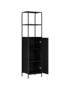 Credenza Rovere Nero 40 x 33 x 161 cm Legno ingegnerizzato 2
