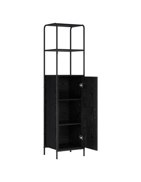 Credenza Rovere Nero 40 x 33 x 161 cm Legno ingegnerizzato