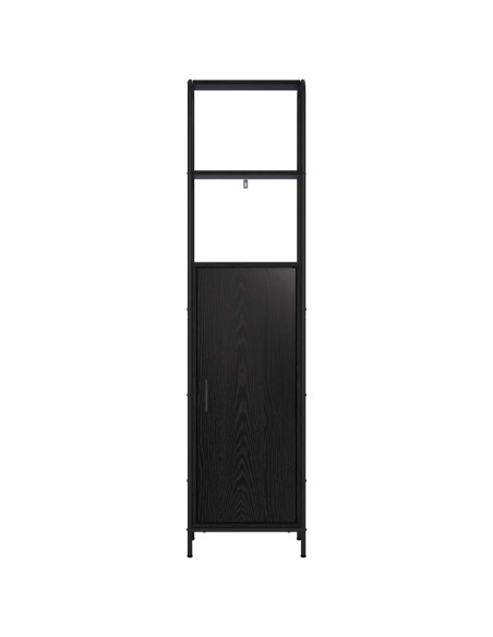 Credenza Rovere Nero 40 x 33 x 161 cm Legno ingegnerizzato