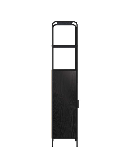 Credenza Rovere Nero 40 x 33 x 161 cm Legno ingegnerizzato