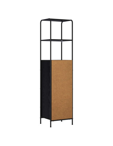 Credenza Rovere Nero 40 x 33 x 161 cm Legno ingegnerizzato