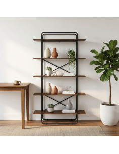 Libreria 5 livelli 100 x 35 x 175,5 cm PB Rovere Fumo