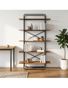 Libreria 5 livelli 100 x 35 x 175,5 cm PB Legno di quercia