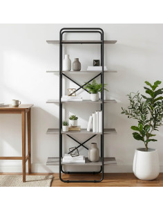 Libreria 5 livelli 80 x 35 x 175,5 cm PB Sonoma grigio