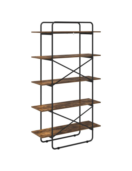 Libreria 5 livelli 100 x 35 x 175,5 cm PB Rovere Fumo