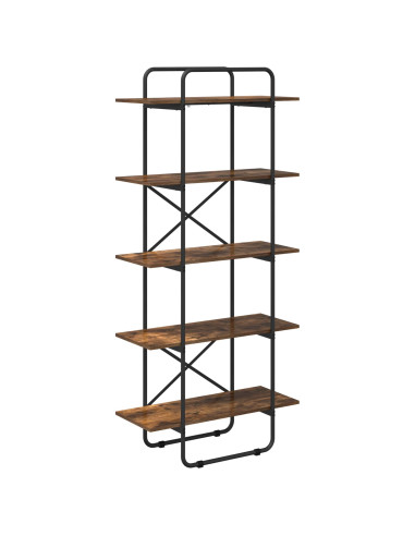 Libreria 5 livelli 80 x 35 x 175,5 cm PB Rovere Fumo