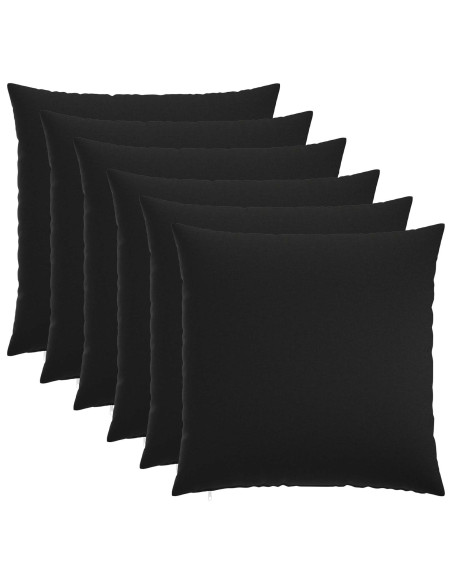 Federa 6 pz HEERLEN Nero 70 x 70 cm Tessuto
