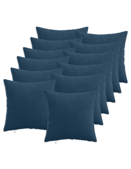 Federa 12 pcs HEERLEN Blu navy 40 x 40 cm corduroy