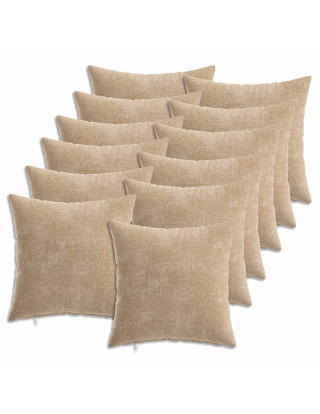 Federa 12 pz HEERLEN Tortora 40 x 40 cm Tessuto Chenille