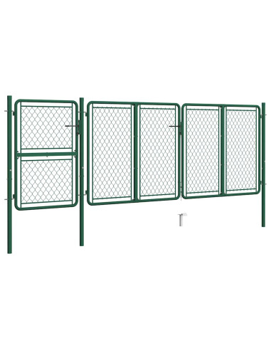 Cancello da Giardino in Acciaio 400x125 cm Verde