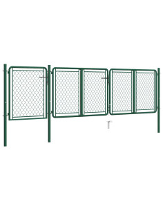 Cancello da Giardino in Acciaio 400x100 cm Verde