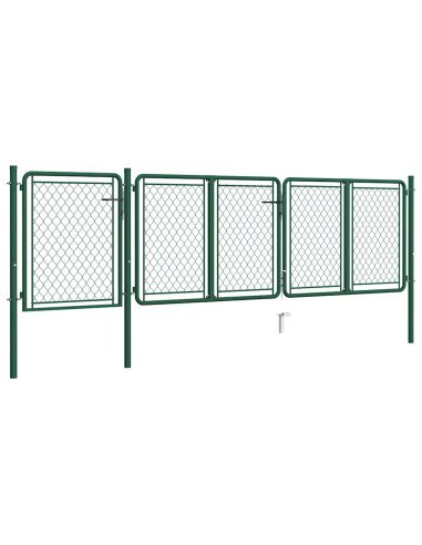 Cancello da Giardino in Acciaio 400x100 cm Verde