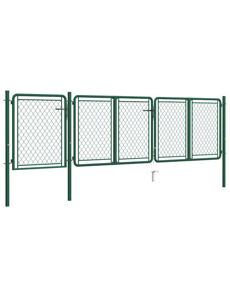 Cancello da Giardino in Acciaio 400x100 cm Verde